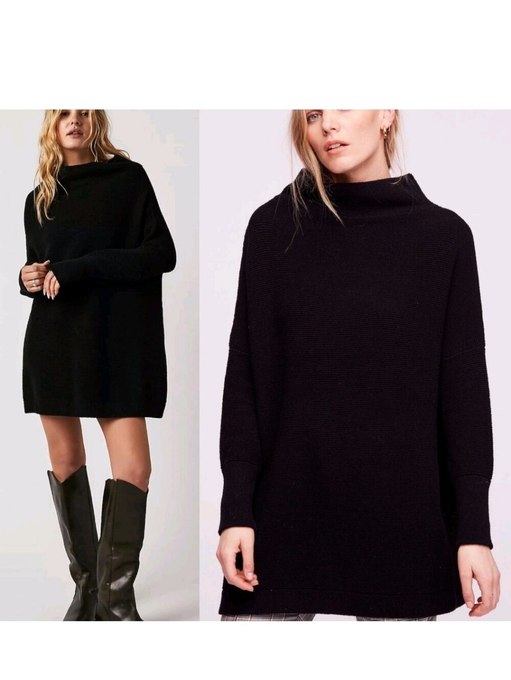 Free People Black Ottoman Slouchy Sweater Size XL